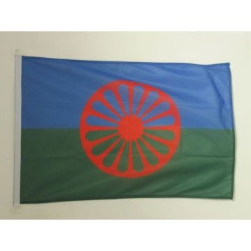 DRAPEAU GYPSI 150x90cm - DRAPEAU ROM - TZIGANE â?? GITAN - VOYAGEUR 90 x 150 cm Spécial Extérieur - DRAPEAUX