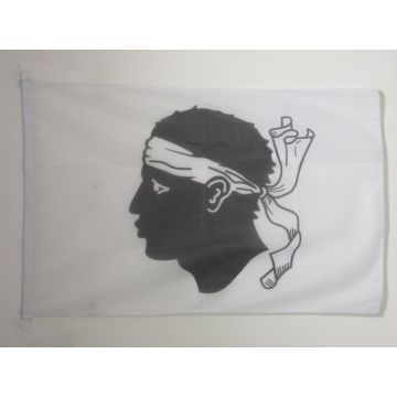 PAVILLON NAUTIQUE CORSE 45x30cm - DRAPEAU DE BATEAU CORSE - FRANCE 30 x 45 cm