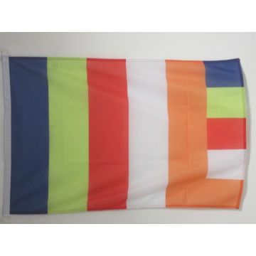 PAVILLON NAUTIQUE BOUDDHISTE 45x30cm - DRAPEAU DE BATEAU BOUDDHISTE - TIBET 30 x 45 cm
