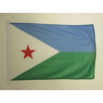 PAVILLON NAUTIQUE DJIBOUTI 45x30cm - DRAPEAU DE BATEAU DJIBOUTIEN 30 x 45 cm