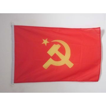 DRAPEAU URSS LOGO CENTRAL 90x60cm - DRAPEAU COMMUNISTE - RUSSIE 60 x 90 cm Spécial Extérieur - DRAPEAUX