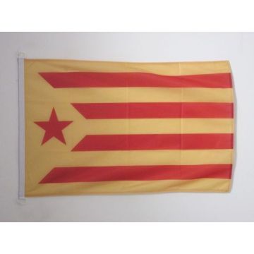 PAVILLON NAUTIQUE CATALOGNE ESTELADA VERMELLA 45x30cm - DRAPEAU DE BATEAU CATALAN INDÍ?PENDENTISTE - CATALUÍ?A GROGA 30 x 45 cm