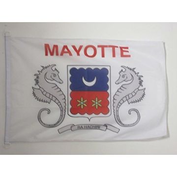 DRAPEAU MAYOTTE 90x60cm - DRAPEAU MAHORAIS - FRANCE 60 x 90 cm Spécial Extérieur - DRAPEAUX
