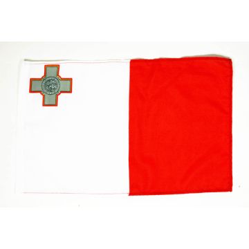 DRAPEAU MALTE 45x30cm - DRAPEAU MALTAIS 30 x 45 cm avec fourreau