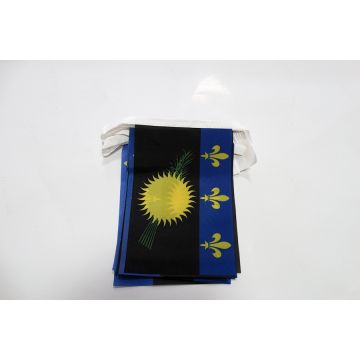 Guirlande 6 mètres 20 Drapeaux Guadeloupe 21x15 cm - Drapeau guadeloupéen 15 x 21 cm