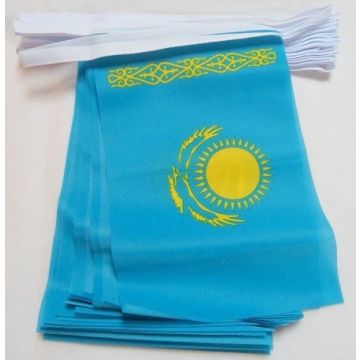 GUIRLANDE 6 mètres 20 DRAPEAUX KAZAKHSTAN 21x15 cm - DRAPEAU KAZAKH 15 x 21 cm