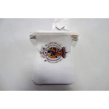 Guirlande 6 mètres 20 Drapeaux Royaume des Deux-Siciles 1816 21x15 cm - Drapeau royal italien 15 x 21 cm