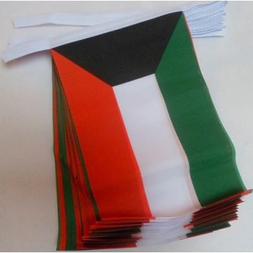 GUIRLANDE 6 mètres 20 DRAPEAUX KOWEÏT 21x15 cm - DRAPEAU KOWEÏTIEN 15 x 21 cm