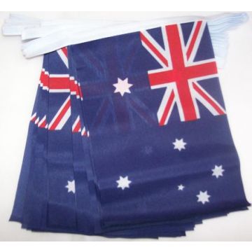 GUIRLANDE 6 mètres 20 DRAPEAUX AUSTRALIE 21x15 cm - DRAPEAU AUSTRALIEN 15 x 21 cm