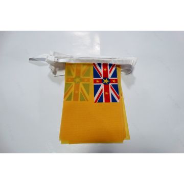 Guirlande 6 mètres 20 Drapeaux Niue 21x15 cm - Drapeau niuéen 15 x 21 cm