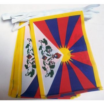 GUIRLANDE 6 mètres 20 DRAPEAUX TIBET 21x15 cm - DRAPEAU TIBÉTAIN 15 x 21 cm