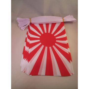 GUIRLANDE 6 mètres 20 DRAPEAUX JAPON WWI 21x15 cm - DRAPEAU JAPONAIS 15 x 21 cm