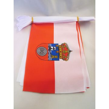 GUIRLANDE 6 mètres 20 DRAPEAUX CANTABRIE 21x15 cm - DRAPEAU DE CANTABRIA 15 x 21 cm