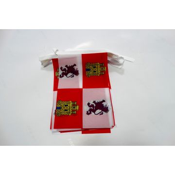 Guirlande 6 mètres 20 Drapeaux Castille-Et-Leon 21x15 cm - Drapeau de Castilla y León 15 x 21 cm
