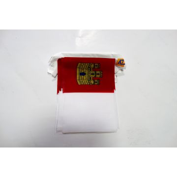 Guirlande 6 mètres 20 Drapeaux Castille-la-Manche 21x15 cm - Drapeau de Castilla La Mancha 15 x 21 cm