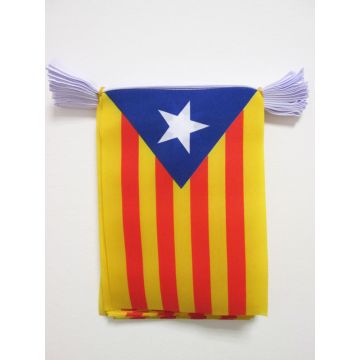 GUIRLANDE 6 mètres 20 DRAPEAUX CATALOGNE ESTELADA 21x15 cm - DRAPEAU CATALAN INDÉPENDENTISTE 15 x 21 cm
