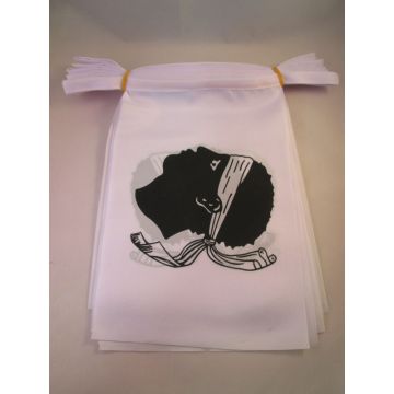 GUIRLANDE 6 mètres 20 DRAPEAUX CORSE 21x15 cm - DRAPEAU CORSE 15 x 21 cm
