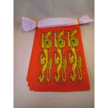 GUIRLANDE 6 mètres 20 DRAPEAUX HAUTE-NORMANDIE 21x15 cm - DRAPEAU HAUT-NORMAND 15 x 21 cm