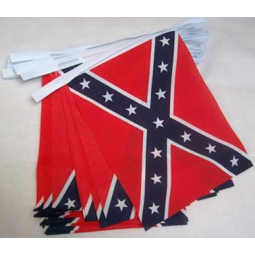GUIRLANDE 6 mètres 20 DRAPEAUX SUDISTE 21x15 cm - DRAPEAU DES ÉTATS CONFÉDÉRÉS D\'AMÉRIQUE 15 x 21 cm