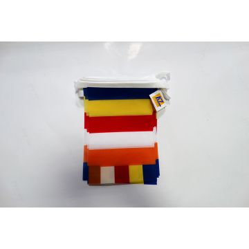 Guirlande 6 mètres 20 Drapeaux Bouddhiste 21x15 cm - Drapeau bouddhiste 15 x 21 cm
