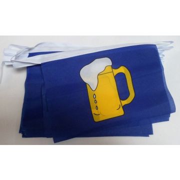 GUIRLANDE 6 mètres 20 DRAPEAUX BIÍ?RE JAUNE 21x15 cm - DRAPEAU REPRÍ?SENTANT LA BIÍ?RE 15 x 21 cm
