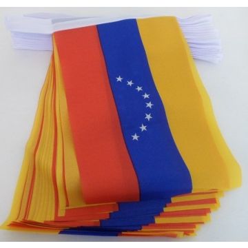 GUIRLANDE 6 mètres 20 DRAPEAUX VÉNÉZUELA SANS ECUSSON 21x15 cm - DRAPEAU VÉNÉZUELIEN 15 x 21 cm