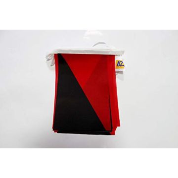 Guirlande 6 mètres 20 Drapeaux Anarcho-syndicalisme 21x15 cm - Drapeau anarchique 15 x 21 cm