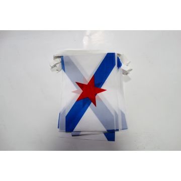 Guirlande 6 mètres 20 Drapeaux Galice Estreleira 21x15 cm - Drapeau de Galicia 15 x 21 cm
