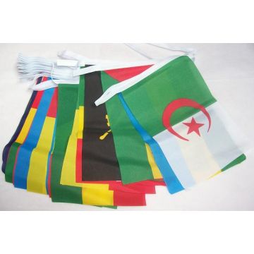 GUIRLANDE 16 mètres 54 DRAPEAUX 54 PAYS D\'AFRIQUE 21x15 cm - DRAPEAU PAYS AFRICAIN 15 x 21 cm