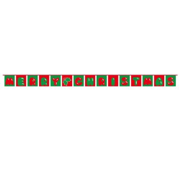GUIRLANDE 5 mètres 15 DRAPEAUX JOYEUX NOËL TEXTE 21x15 cm - DRAPEAU  15 x 21 cm