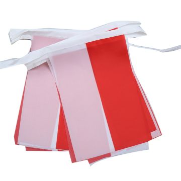GUIRLANDE 6 mètres 20 DRAPEAUX INDONÍ?SIE 21x15 cm - DRAPEAU INDONÍ?SIEN 15 x 21 cm