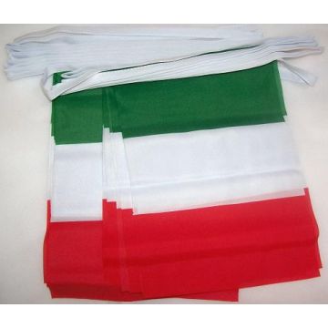 GUIRLANDE 12 mètres 20 DRAPEAUX ITALIE 45x30 cm - DRAPEAU ITALIEN 30 x 45 cm