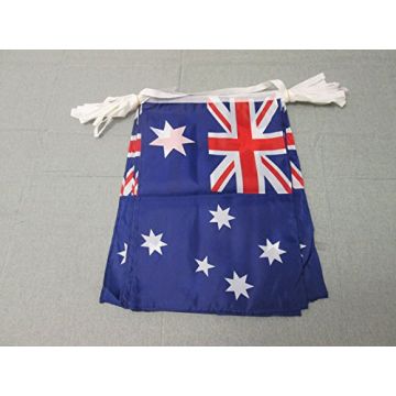 GUIRLANDE 12 mètres 20 DRAPEAUX AUSTRALIE 45x30 cm - DRAPEAU AUSTRALIEN 30 x 45 cm