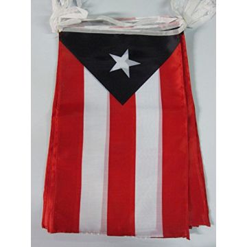 GUIRLANDE 12 mètres 20 DRAPEAUX PORTO RICO 45x30 cm - DRAPEAU PORTORICAIN 30 x 45 cm