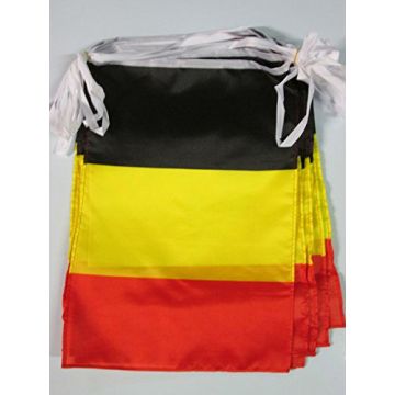 GUIRLANDE 12 mètres 20 DRAPEAUX BELGIQUE 45x30 cm - DRAPEAU BELGE 30 x 45 cm