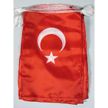 GUIRLANDE 12 mètres 20 DRAPEAUX TURQUIE 45x30 cm - DRAPEAU TURC 30 x 45 cm