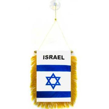 FANION ISRAËL 15x10cm - Mini drapeau ISRAÉLIEN 10 x 15 cm spécial voiture - Bannière