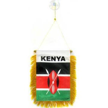 FANION KENYA 15x10cm - Mini drapeau KENYAN 10 x 15 cm spécial voiture - Bannière