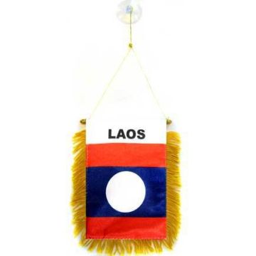 FANION LAOS 15x10cm - Mini drapeau LAOSIEN 10 x 15 cm spécial voiture - Bannière