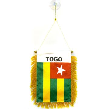 FANION TOGO 15x10cm - Mini drapeau TOGOLAIS 10 x 15 cm spécial voiture - Bannière