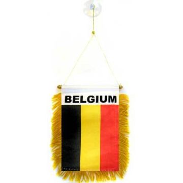 FANION BELGIQUE 15x10cm - Mini drapeau BELGE 10 x 15 cm spécial voiture - Bannière
