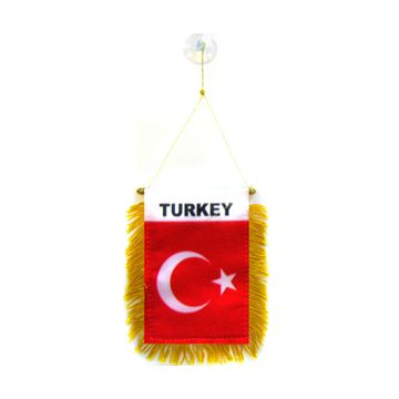 FANION TURQUIE 15x10cm - Mini drapeau TURC 10 x 15 cm spécial voiture - Bannière