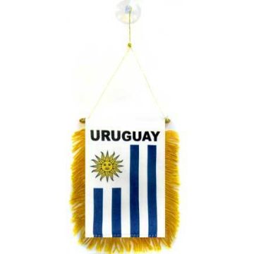 FANION URUGUAY 15x10cm - Mini drapeau URUGUAYEN 10 x 15 cm spécial voiture - Bannière