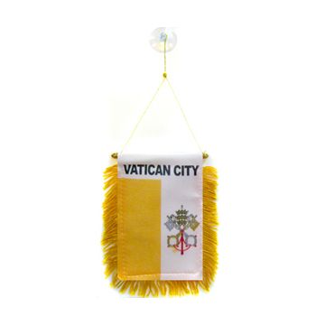 FANION VATICAN 15x10cm - Mini drapeau VATICAN 10 x 15 cm spécial voiture - Bannière