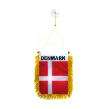 FANION DANEMARK 15x10cm - Mini drapeau DANOIS 10 x 15 cm spécial voiture - Bannière