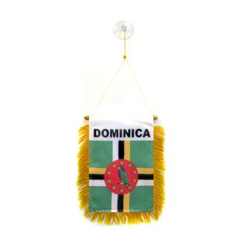 FANION DOMINIQUE 15x10cm - Mini drapeau DOMINIQUAIS 10 x 15 cm spécial voiture - Bannière
