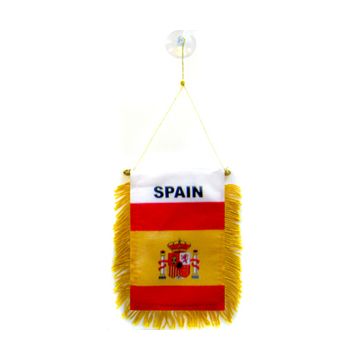 FANION ESPAGNE 15x10cm - Mini drapeau ESPAGNOL 10 x 15 cm spécial voiture - Bannière