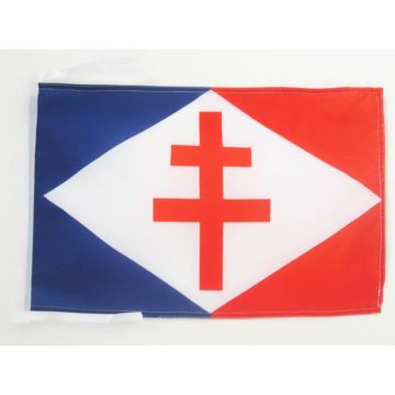 DRAPEAU FORCES NAVALES FRANÇAISES LIBRES 45x30cm - PAVILLON MARINE MILITAIRE FRANCE 30 x 45 cm haute qualité