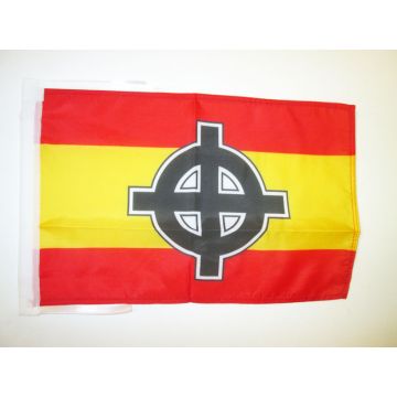 DRAPEAU ESPAGNE CROIX CELTIQUE 45x30cm - PAVILLON NATIONALISTE ESPAGNOL 30 x 45 cm haute qualité