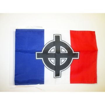 DRAPEAU FRANCE CROIX CELTIQUE 45x30cm - PAVILLON NATIONALISTE FRANÇAIS 30 x 45 cm haute qualité